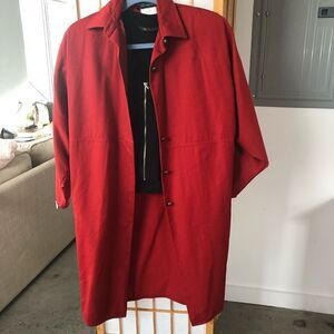 Red Women's Trench Coat